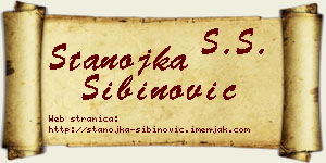 Stanojka Sibinović vizit kartica